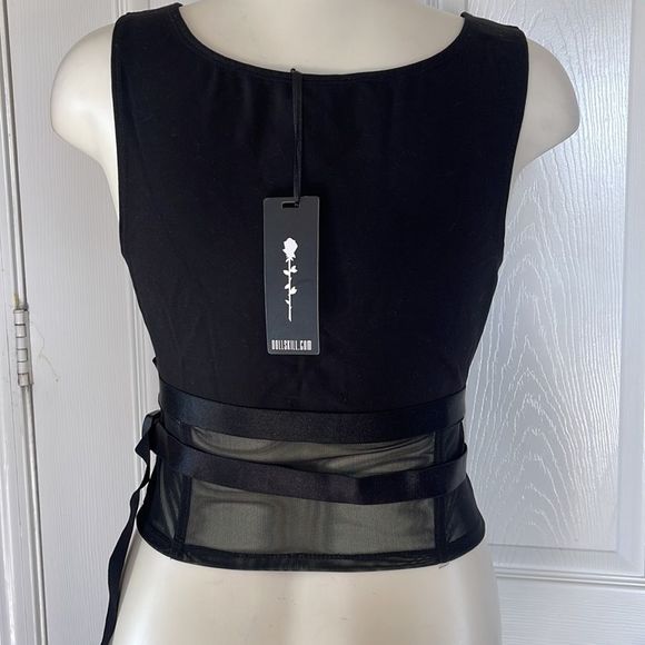 Poster girl sleeveless mesh belted tank top size large - Picture 4 of 6